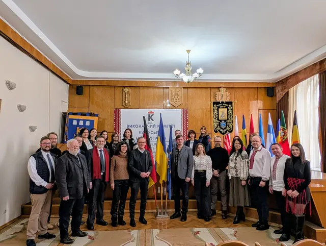 Empfang der Lahrer Delegation im Rathaus von Kalusch  | Foto: Jonas Köhler