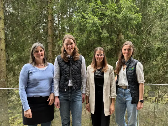 Präsentierten die Ergebnisse der Studie gemeinsam: Susanne Berzborn (v. l.), Mareike Garms, Myriam Geiser, Lea Erdrich. | Foto: Nationalpark Schwarzwald