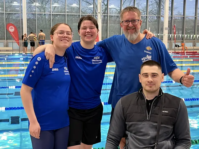 Die erfolgreichen Schwimmer der BSG Offenburg: Tatjana Guth (v. l.), Tessa Kopf, Ingo Bamberg und Bohdan Korniitsov | Foto: BSG Offenburg