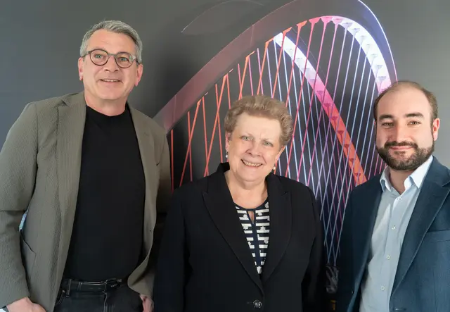 Oberbürgermeister Wolfram Britz (v. l.) begrüßte die Catherine Trautmann, die im März zur Oberbürgermeisterin in Straßburg gewählt wurde, und ihren Beigeordneten für internationale und grenzüberschreitende Beziehungen Hervé Moritz. | Foto: Stadt Kehl