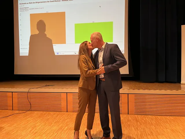 Ein Kuss zur gewonnenen Wahl: Saskia und Christian Francken | Foto: gro