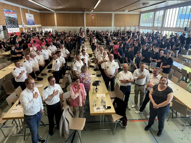 Bei der Siegerehrung wurde auch das Badnerlied gesungen. | Foto: Rudi Rest 