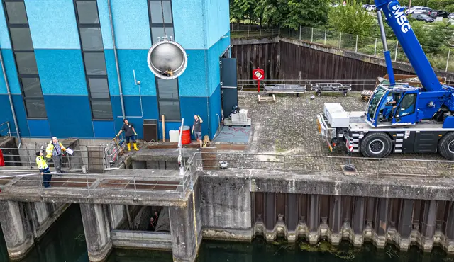 Seit 2024 läuft die Sanierung des Schuttermühlkanalpumpwerks in Kehl. | Foto: Stadt Kehl