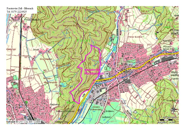Karte Waldsperrung | Foto: Forstrevier Zell Biberach