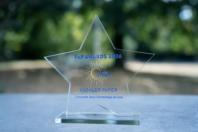 Die hochwertigen Recyclingpapiere von Koehler Paper wurden bei den PAP'AWARDS 2026 in der Kategorie „Circularité dans l'Emballage de luxe“ ausgezeichnet. | Foto: Koehler-Gruppe 