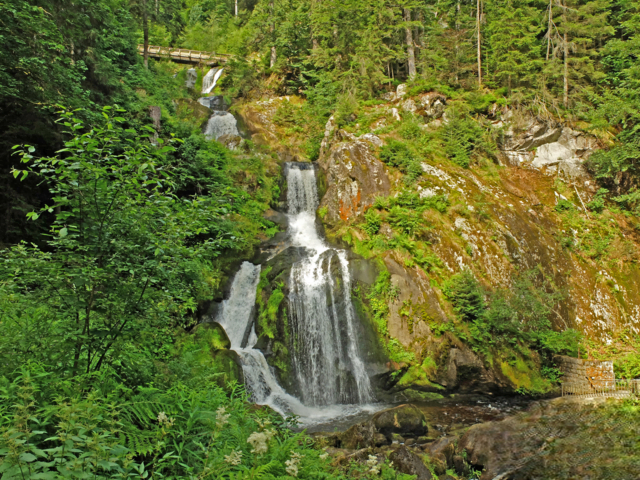 Die Triberger Wasserfälle mit einer Fallhöhe von 163 Metern und sieben Kaskadenstufen sind die bekanntesten hier im Schwarzwald. Die Gutach fälltl über gewaltige Granitstufen direkt in einen Talkessel am Rande des Triberger Stadtzentrums. | Foto: Alfred Schramm