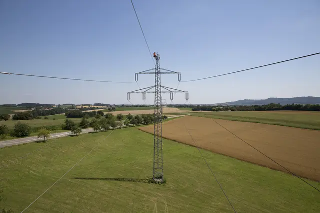 Hochtemperaturseile schaffen im Raum Offenburg zusätzlichen Spielraum für neue Netzanschlüsse. | Foto: EnBW Energie Baden-Württemberg AG