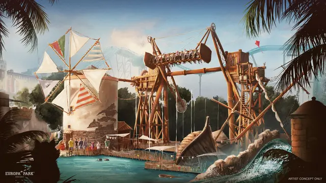 Im portugiesischen Themenbereich entsteht eine Wild Swing XL. | Foto: Europa-Park