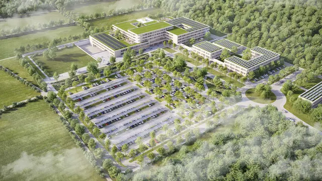 Für den Klinikneubau in Lahr wurde der Bauantrag eingereicht.  | Foto: Visualisierung: GMP International GmbH