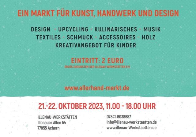 AllerHand. Ein Markt für Kunst, Handwerk und Design
| Foto: Illenau Werkstätten