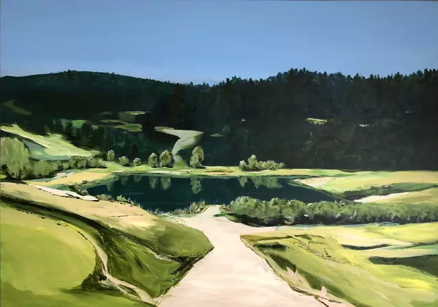 Buhlbachsee Acryl auf Leinwand 100 x 140 | Foto: Beate Weigel