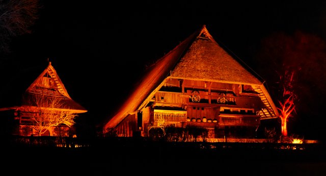 Vogtsbauernhöfe bei Nacht