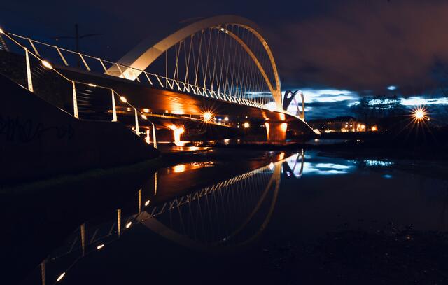 Trambrücke Kehl Strasbourg im Spiegelbild | Foto: © Panoramique_Pix