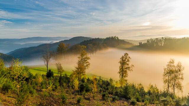 Wenn der Nebel von Oberentersbach hinüberschwappt in das Fischerbacher Hintertal. | Foto: HS FOTO