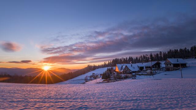 Sonnenuntergang bei Wolfach St. Roman, auf dem Elmlisberg | Foto: HS FOTO